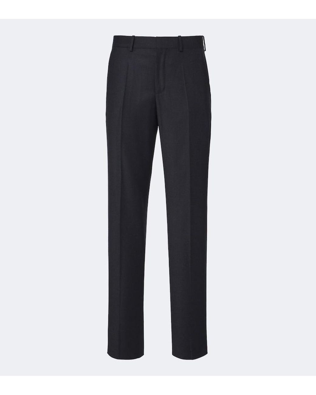 Agnona Blue Wool Flannel Straight Pants for men