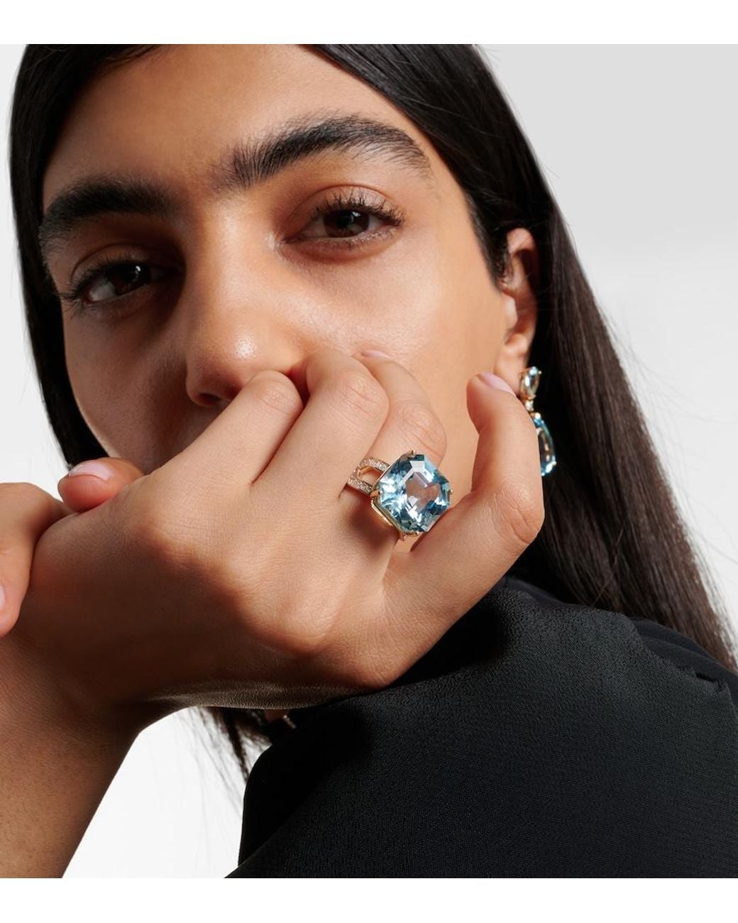 Mateo Blue 14Kt Ring With Topaz And Diamonds