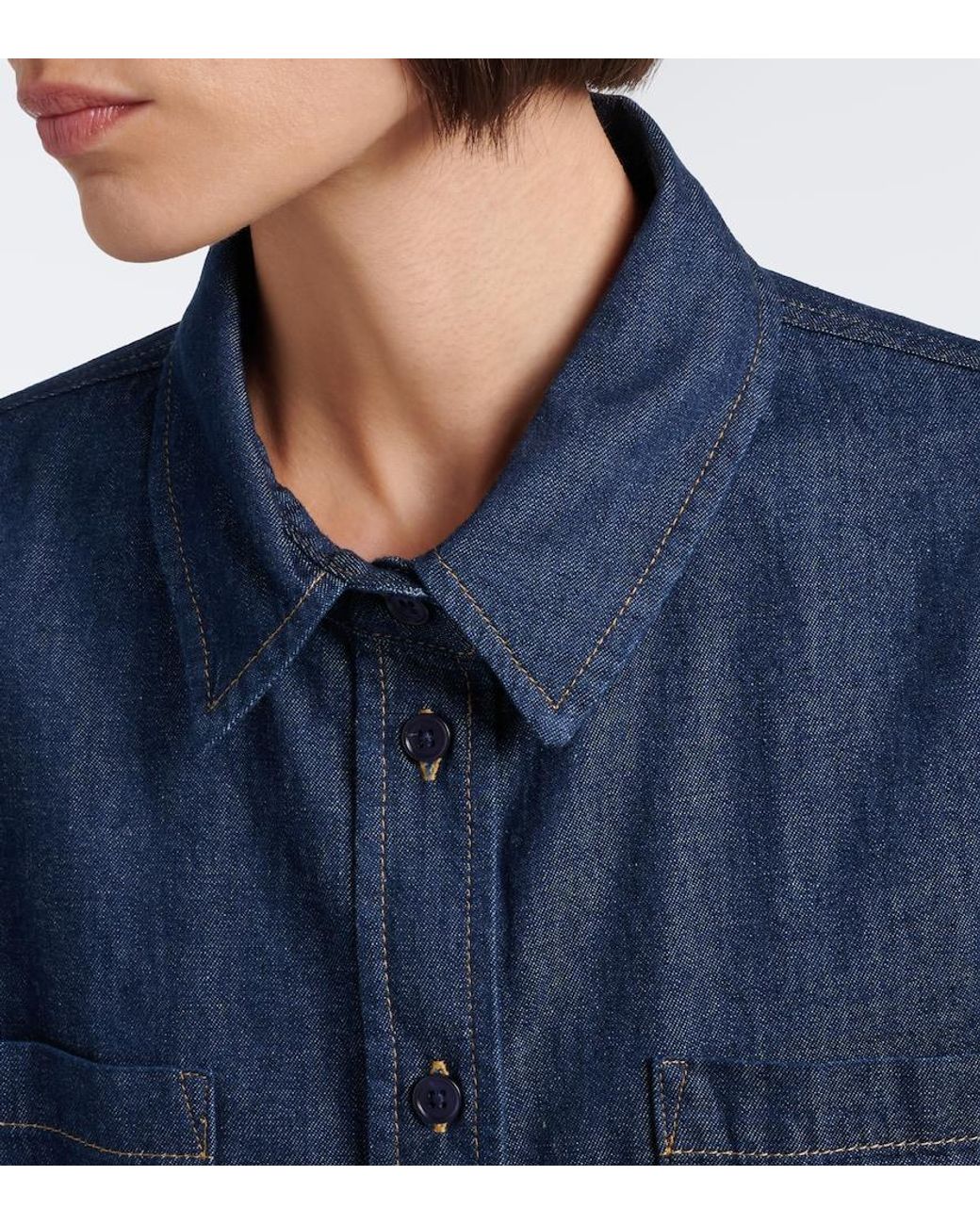 Frankie Shop Blue Deira Denim Shirt