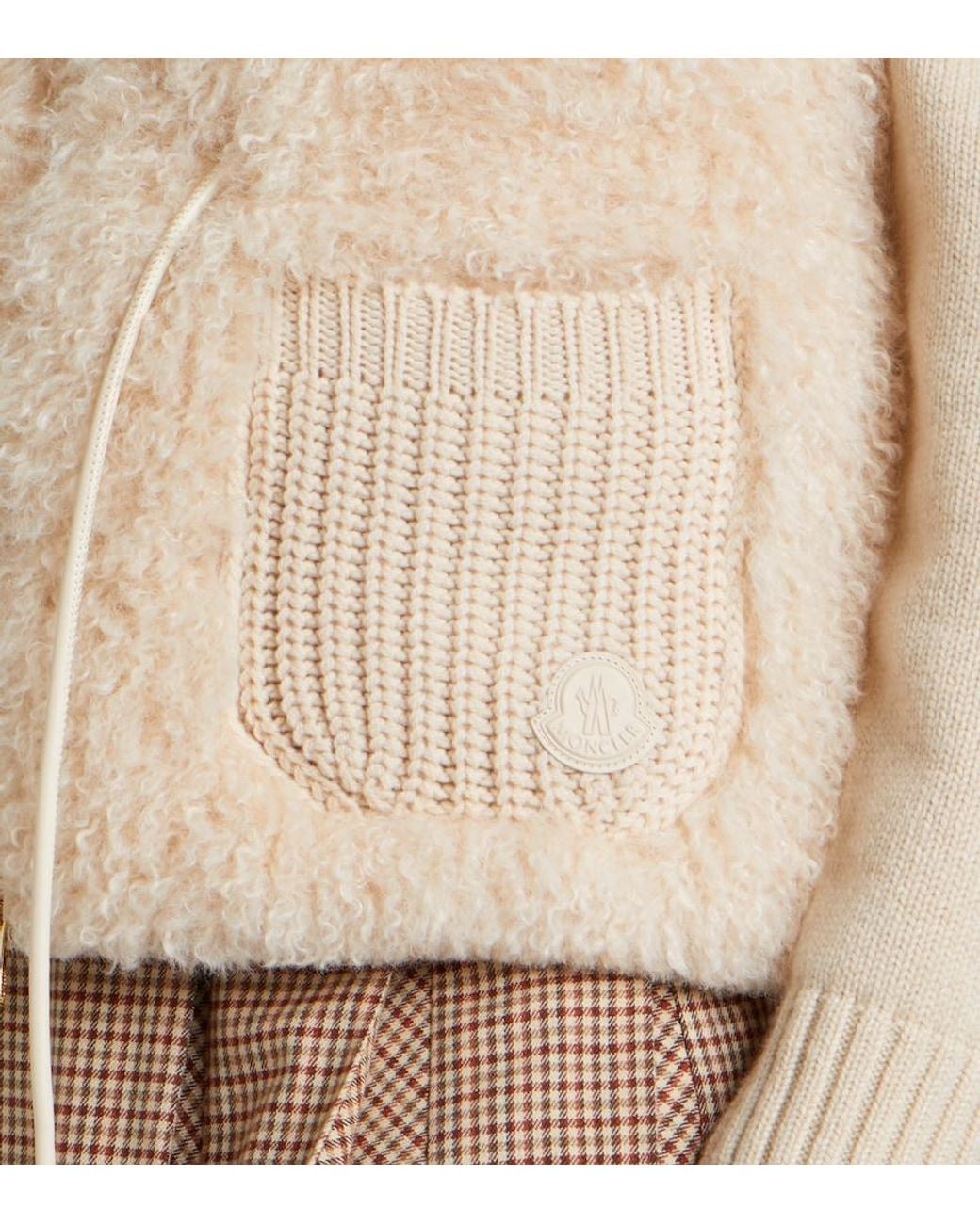 Moncler Natural Shearling And Cashmere Down Vest