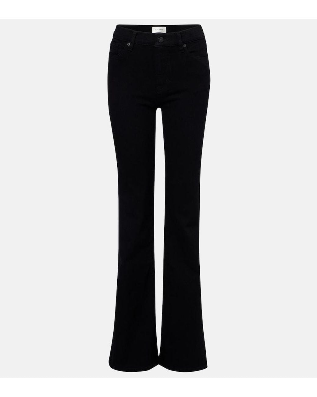 FRAME Black Icon Mid-Rise Flared Jeans