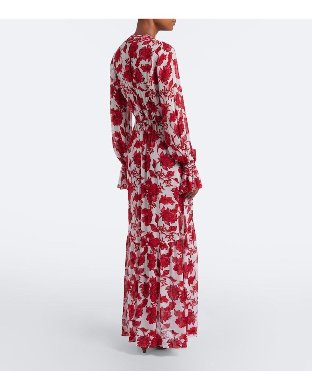 Alexandra Miro Red Clementine Floral Maxi Dress