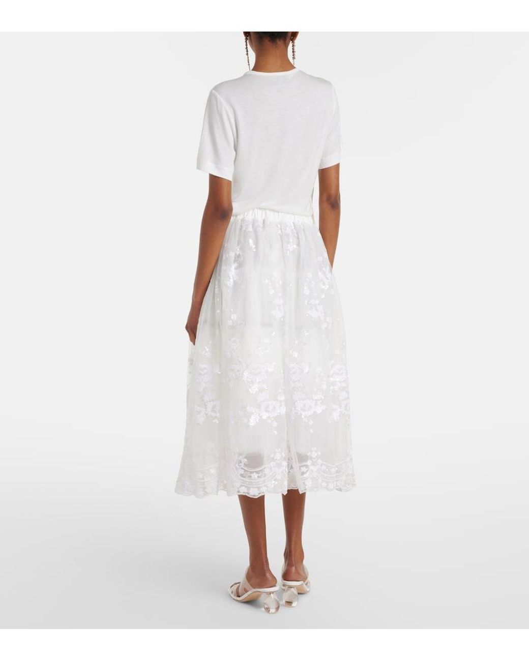 Gonna Midi di Simone Rocha in White