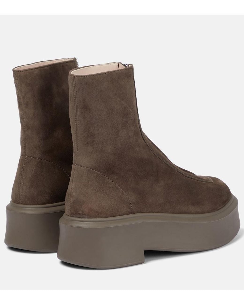 The Row Brown Zipped Boot 1 Suede Boots