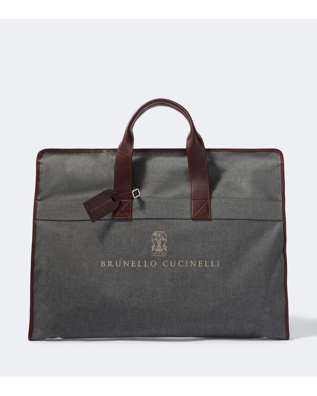 Brunello Cucinelli Black Leather-Trimmed Canvas Garment Bag for men