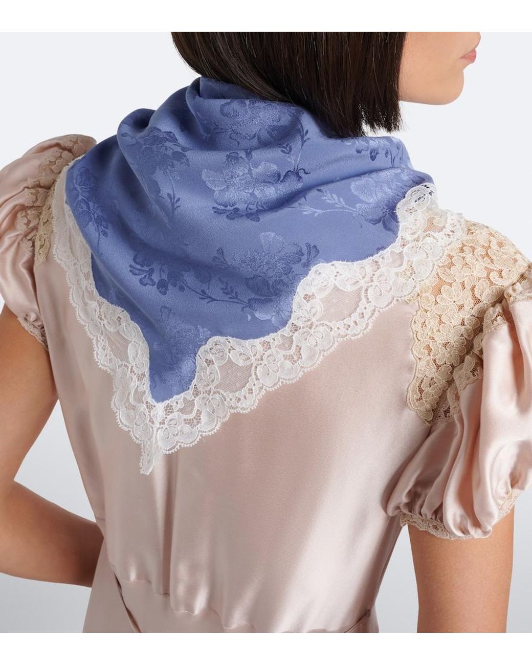 Chloé Purple Printed Silk Jacquard Scarf
