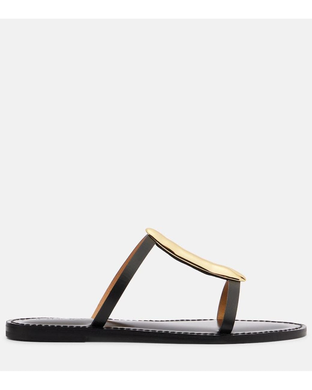 Amanu Black Sahara Embellished Leather Sandals