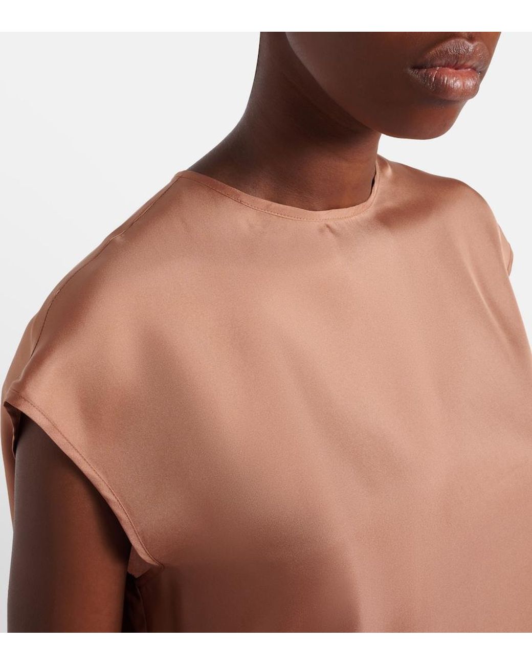 Asceno Natural Dasha Silk Twill Top