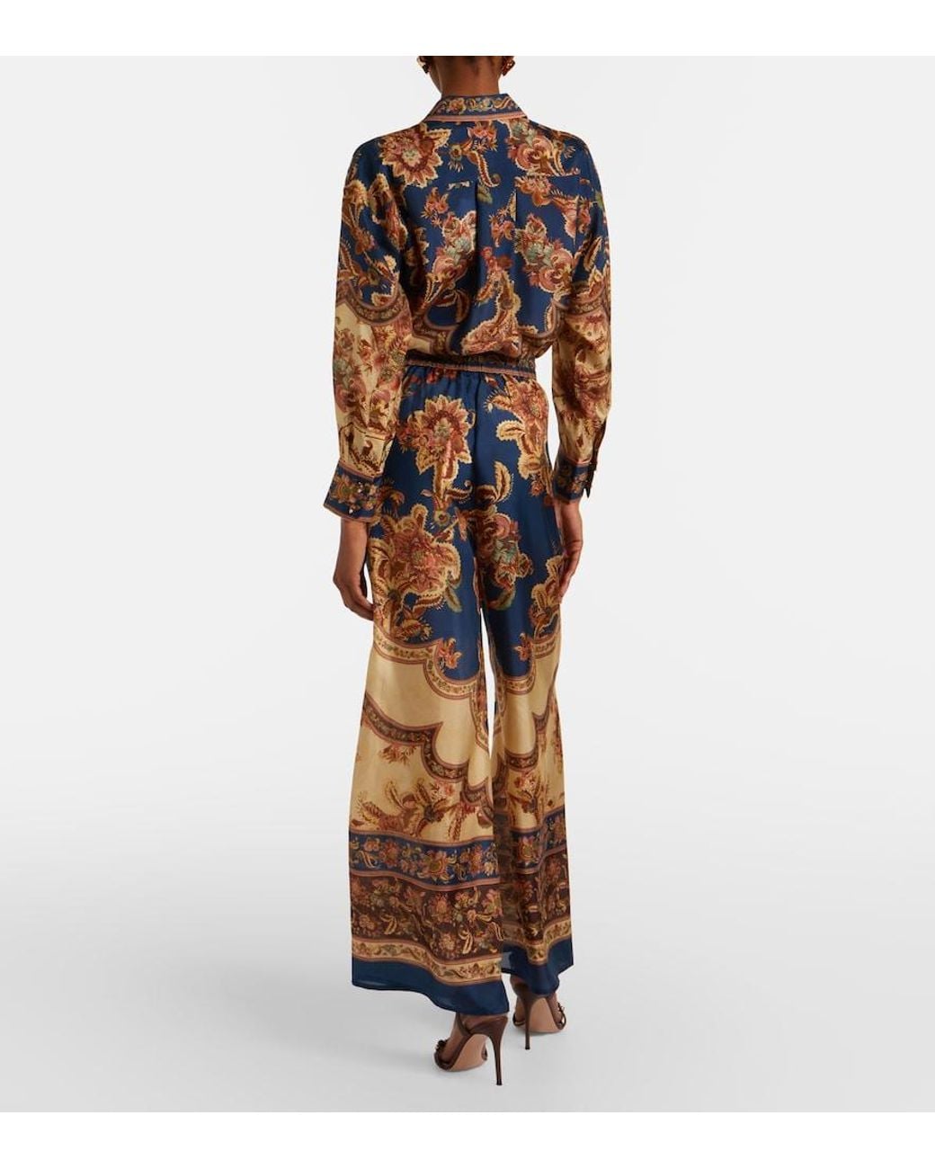Zimmermann Multicolor Aster Printed Silk Palazzo Pants