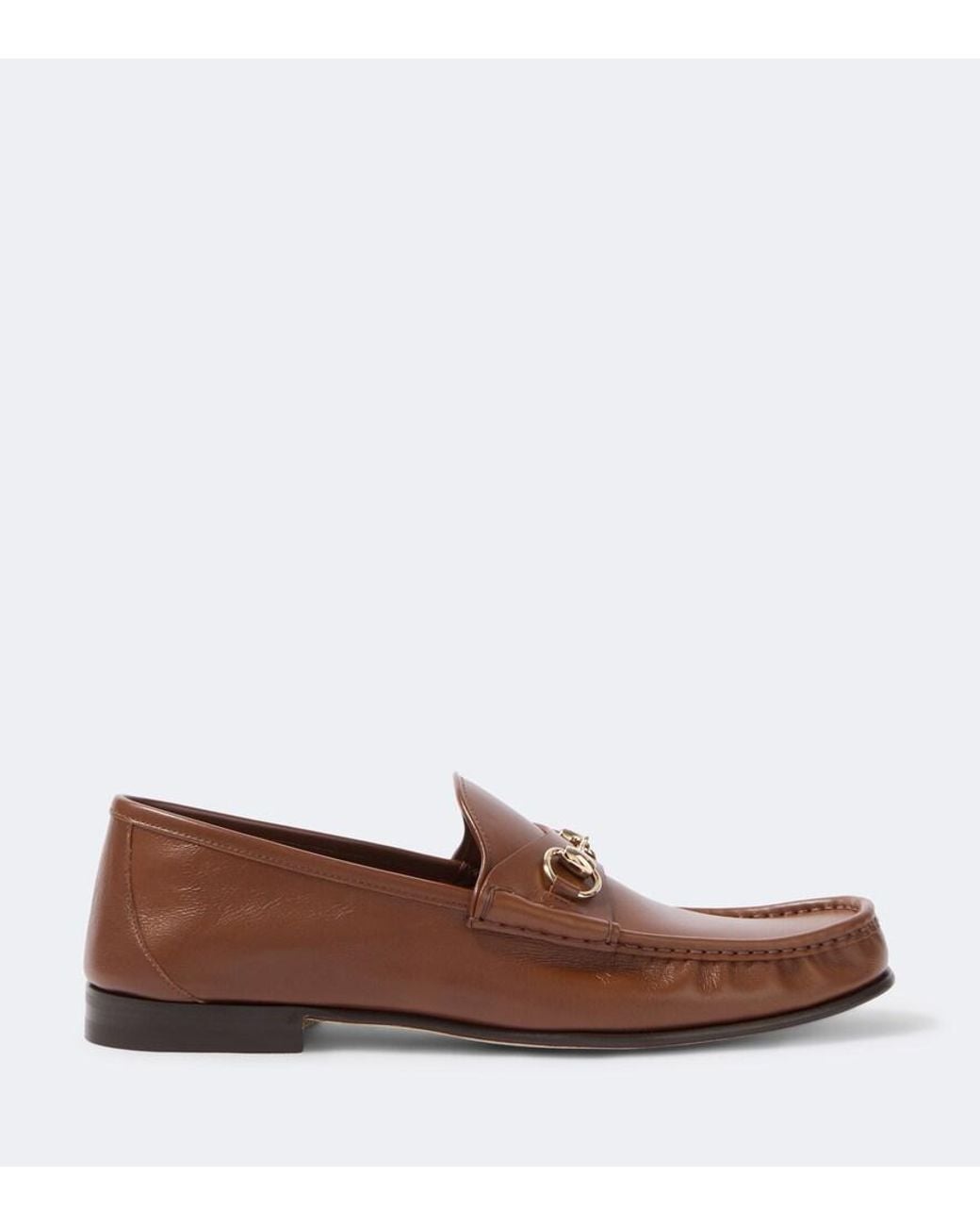 Gucci Brown Lugano Horsebit Leather Loafers for men