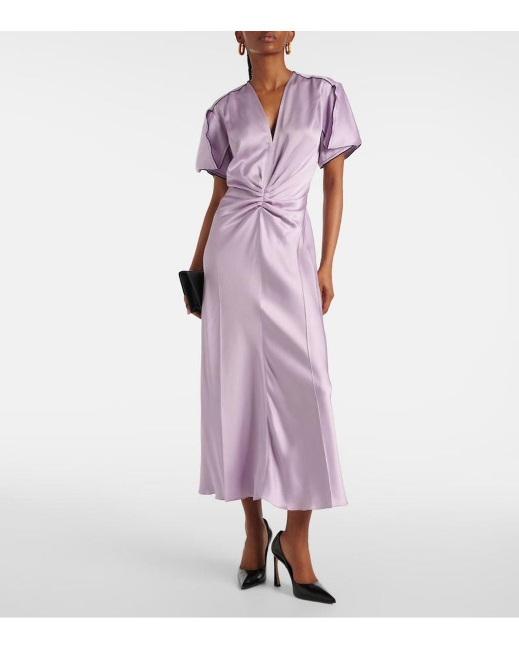 Victoria Beckham Purple Midi Dresses