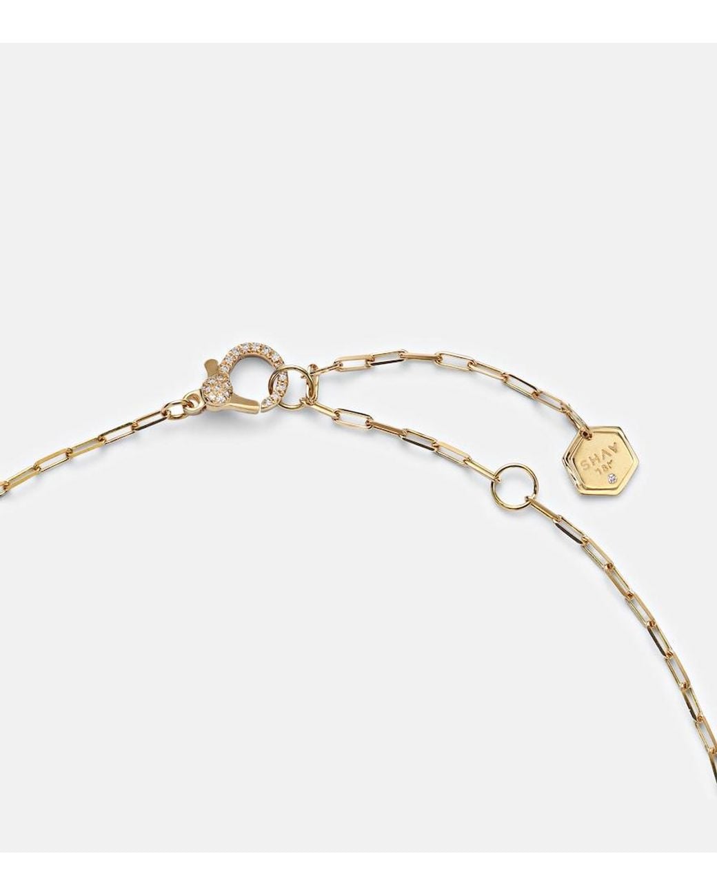 SHAY Metallic 18Kt Pendant Necklace With Emeralds And Diamond