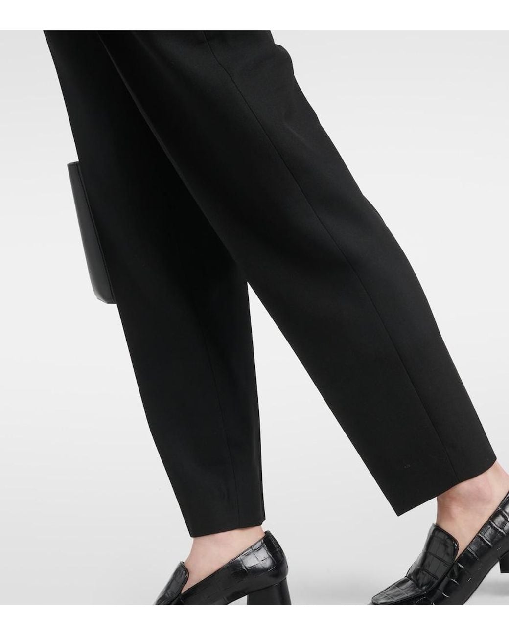 Totême Black High-Rise Tapered Pants