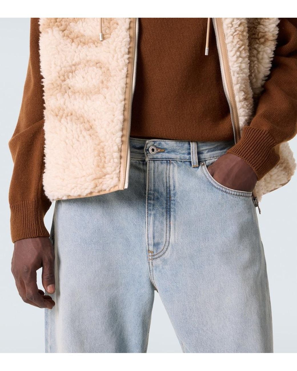 Loewe Blue Faded Straight Jeans for men