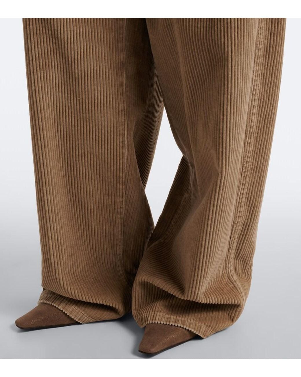 Brunello Cucinelli Natural Monili Cotton Corduroy Straight Pants
