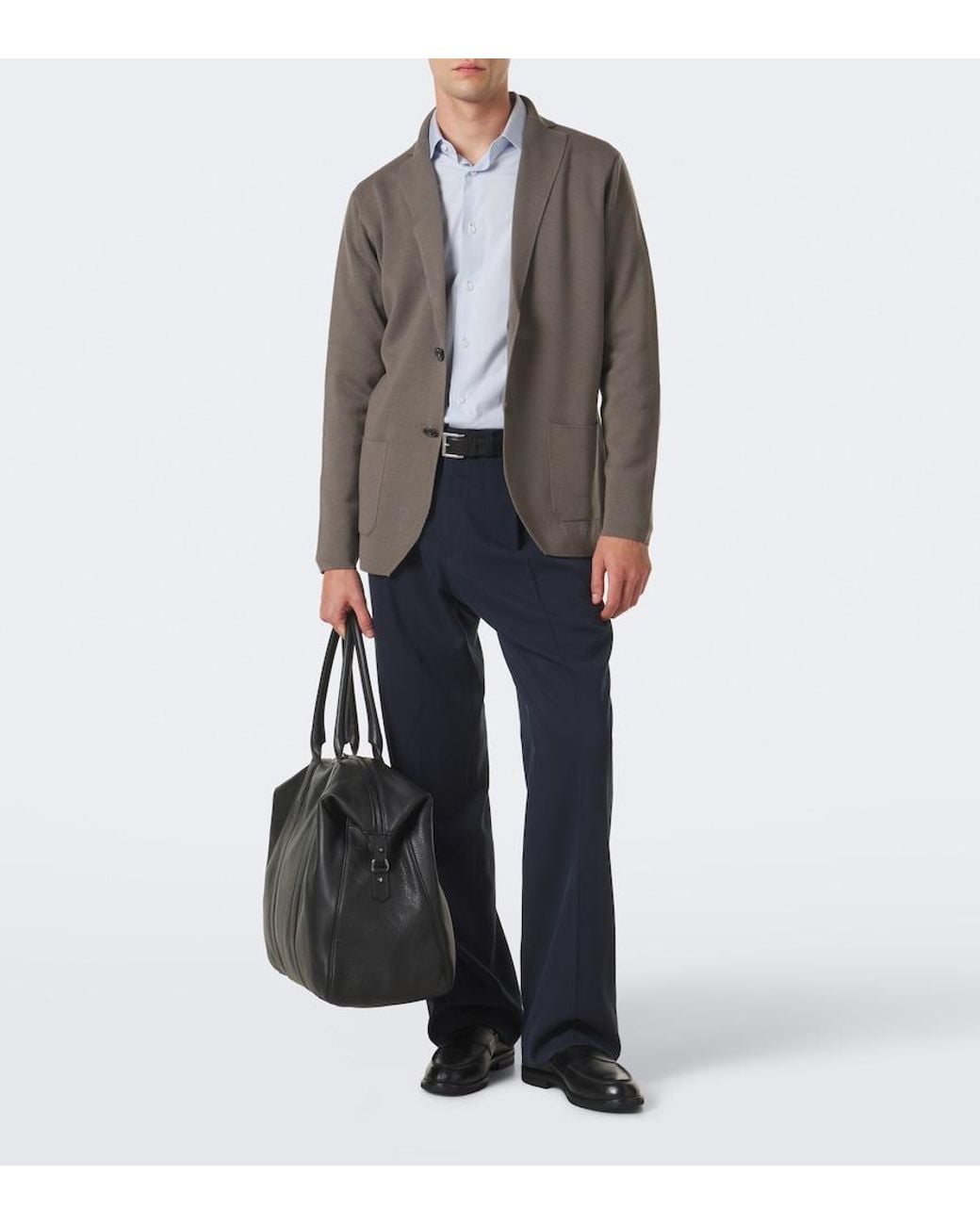 Thom Sweeney Brown Knitted Wool Blazer for men