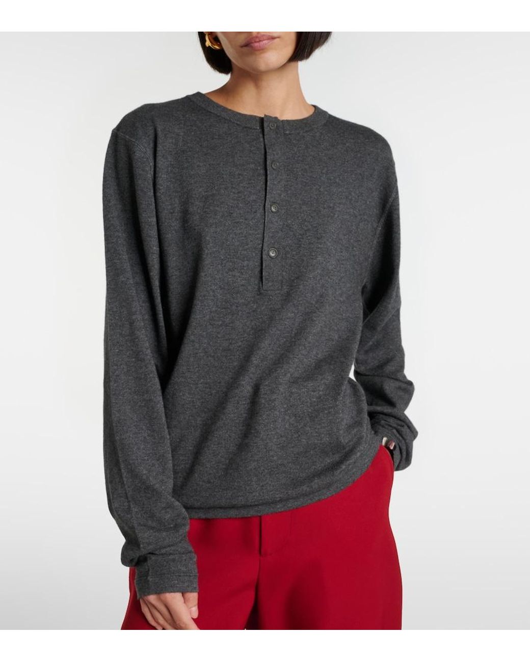 Extreme Cashmere Gray N°370 Herman Cotton And Cashmere Sweater
