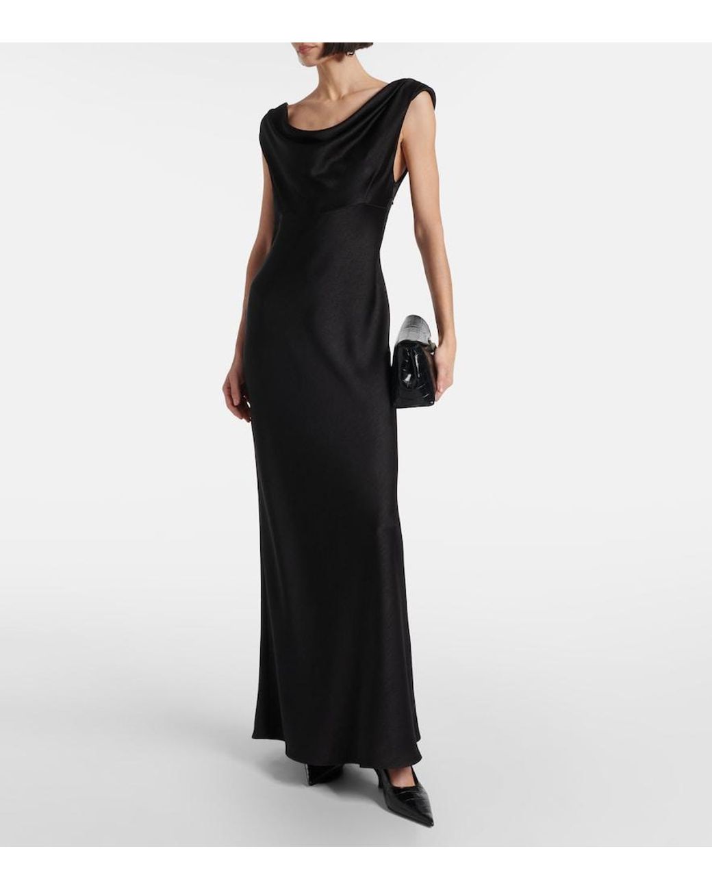Vince Black Draped Maxi Dress