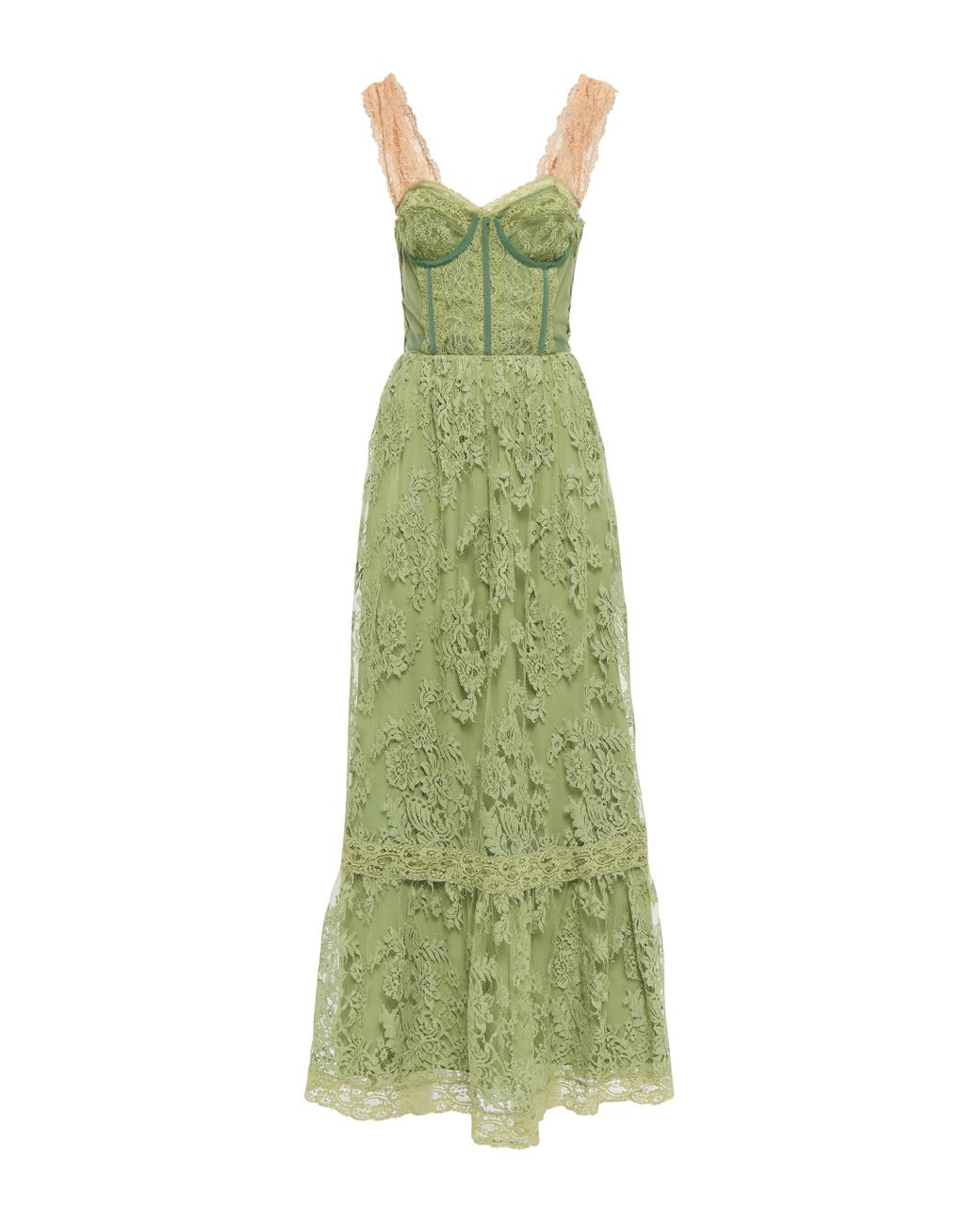 Gucci Floral Lace Gown in Green | Lyst
