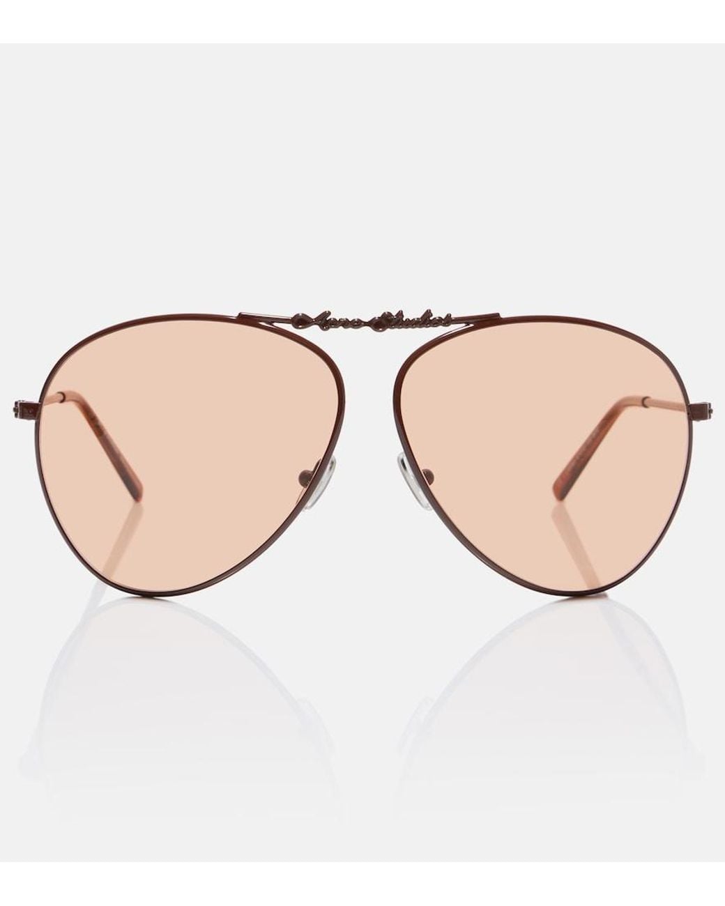 Acne Brown Logo Aviator Sunglasses