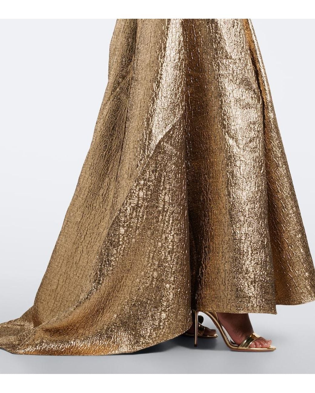 Roland Mouret Natural Lame Jacquard Gown