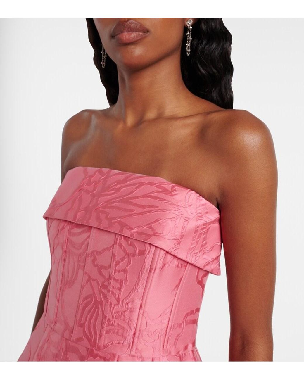 Rebecca Vallance Pink Petra Strapless Satin Minidress