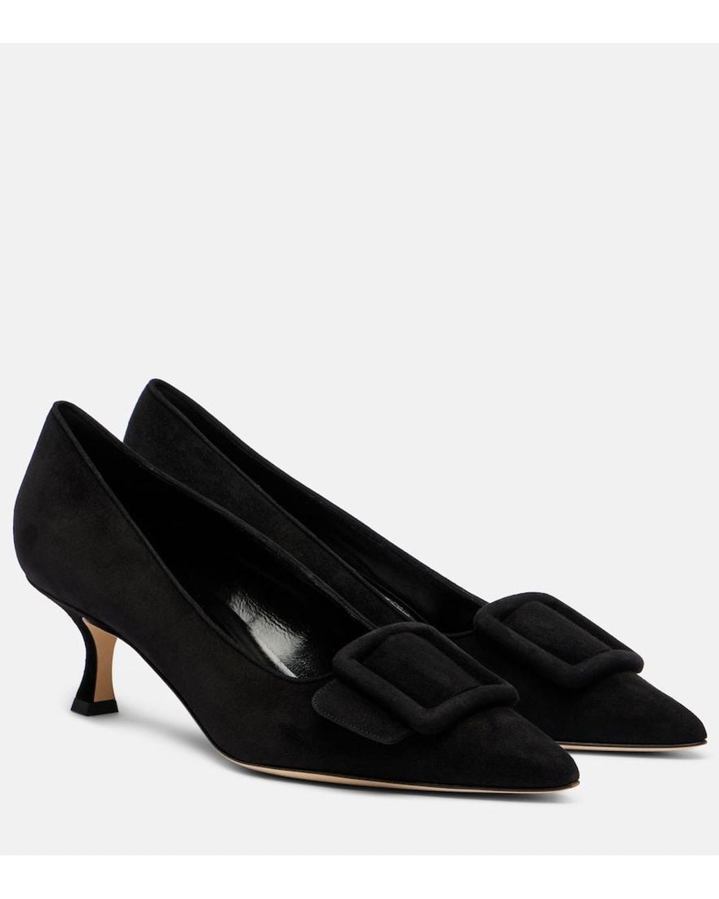 Manolo Blahnik Black Maysalepump 50 Suede Pumps