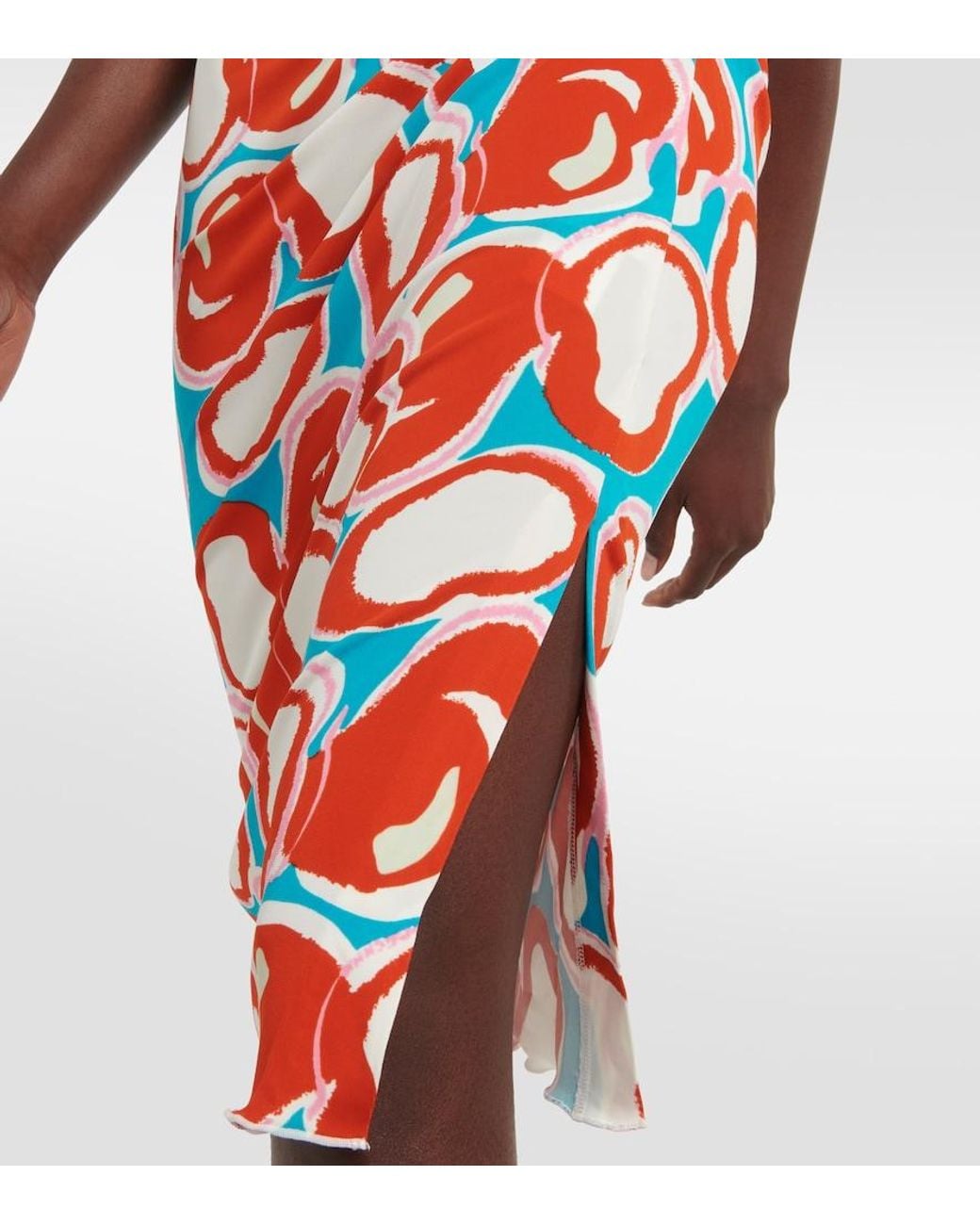 Diane von Furstenberg Red Havana Wrap-effect Printed Jersey Dress