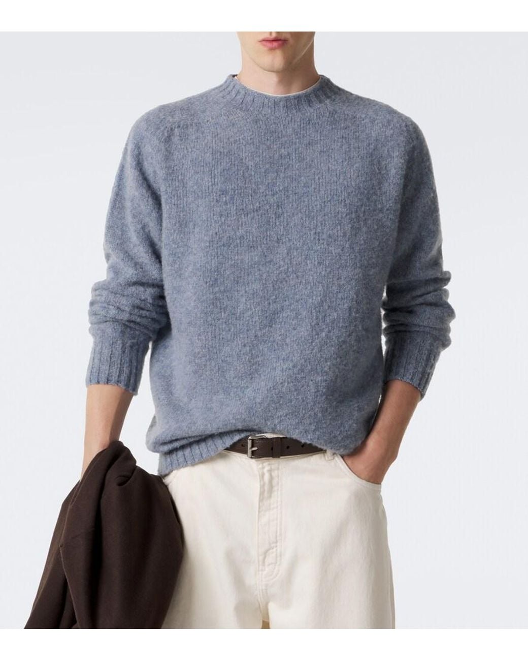 Sunspel Blue Wool Sweater for men