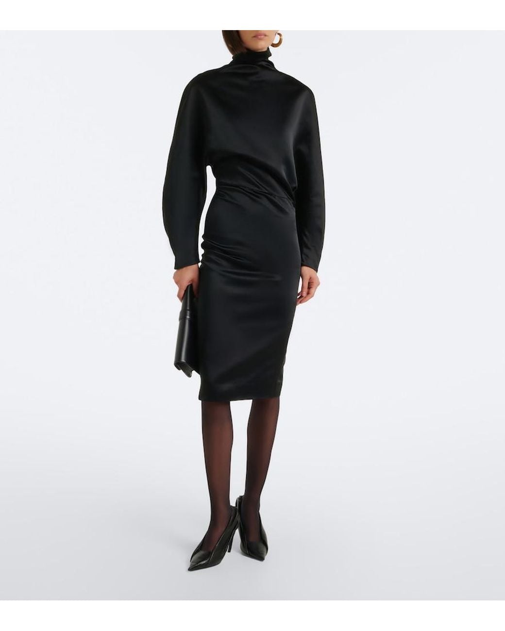 Khaite Black Eve Draped Leather Pumps
