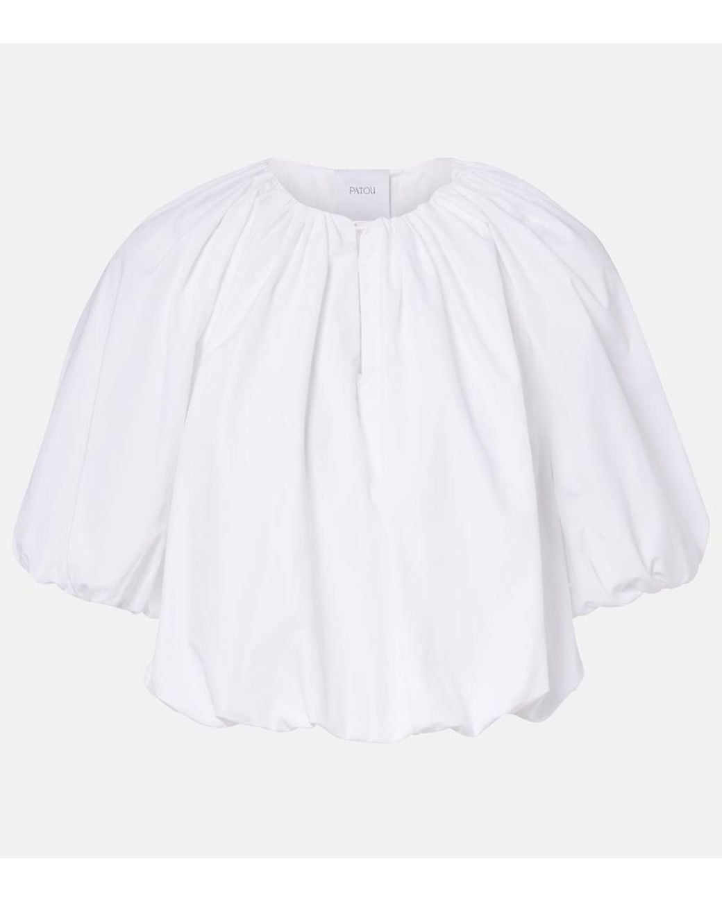 Patou White Gathered Cotton Top