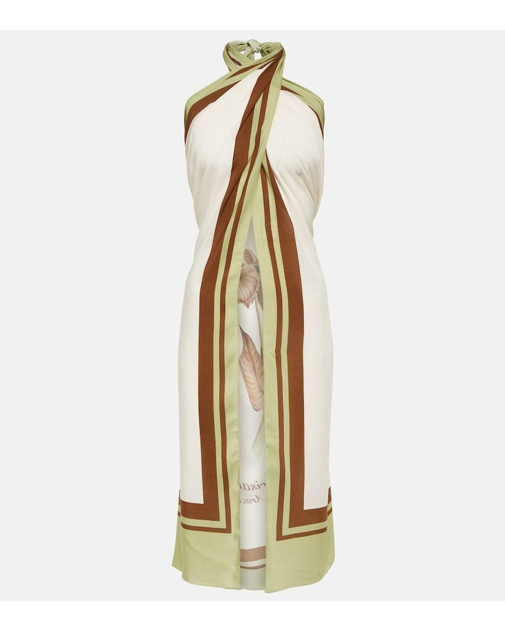 Adriana Degreas Metallic Arisaema Halterneck Top