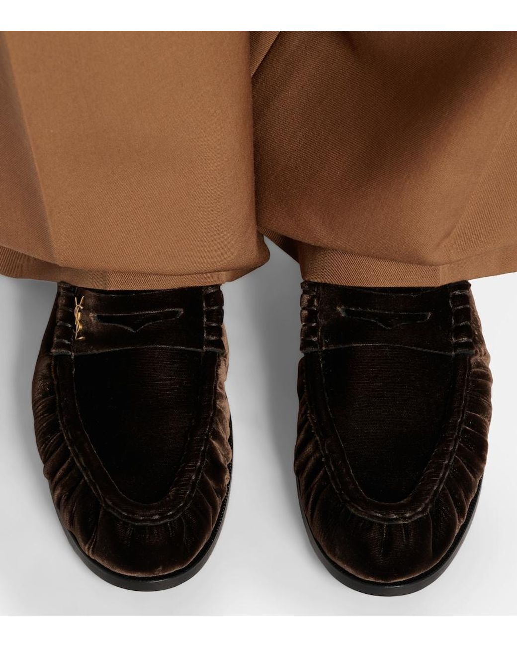 Saint Laurent Black Le Loafer Velvet Penny Loafers