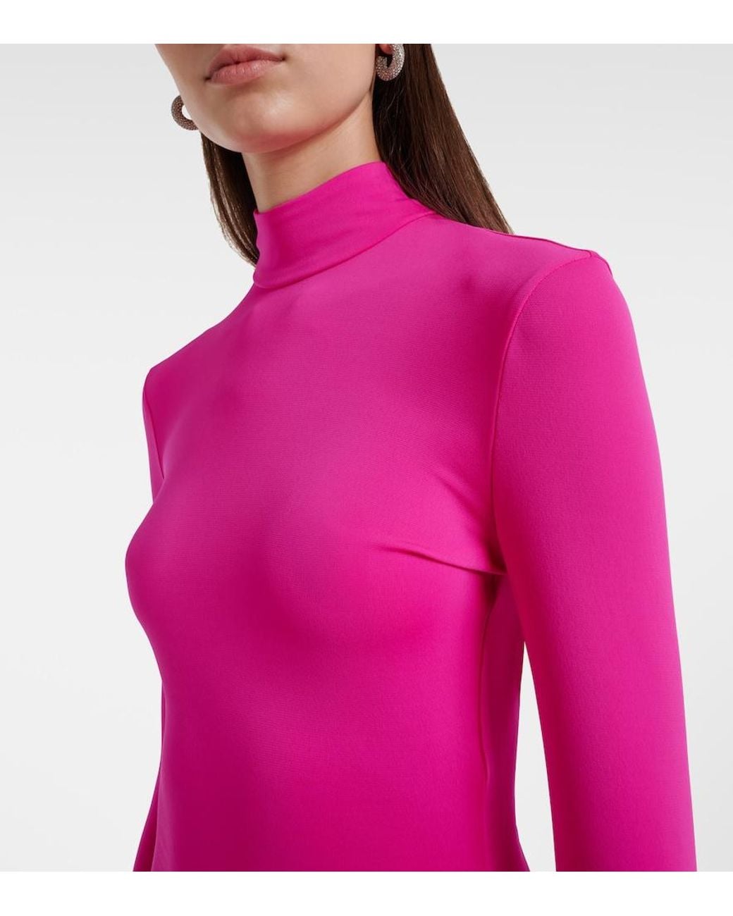 David Koma Pink Embellished Draped Gown