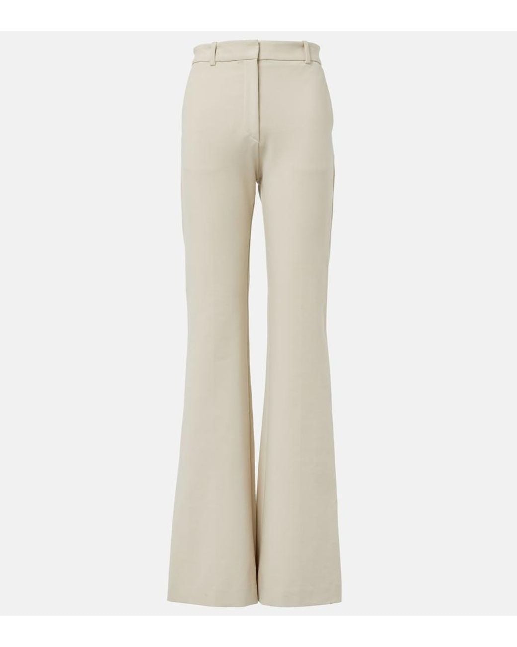 Joseph Natural Tafira Cotton-Blend Flared Pants