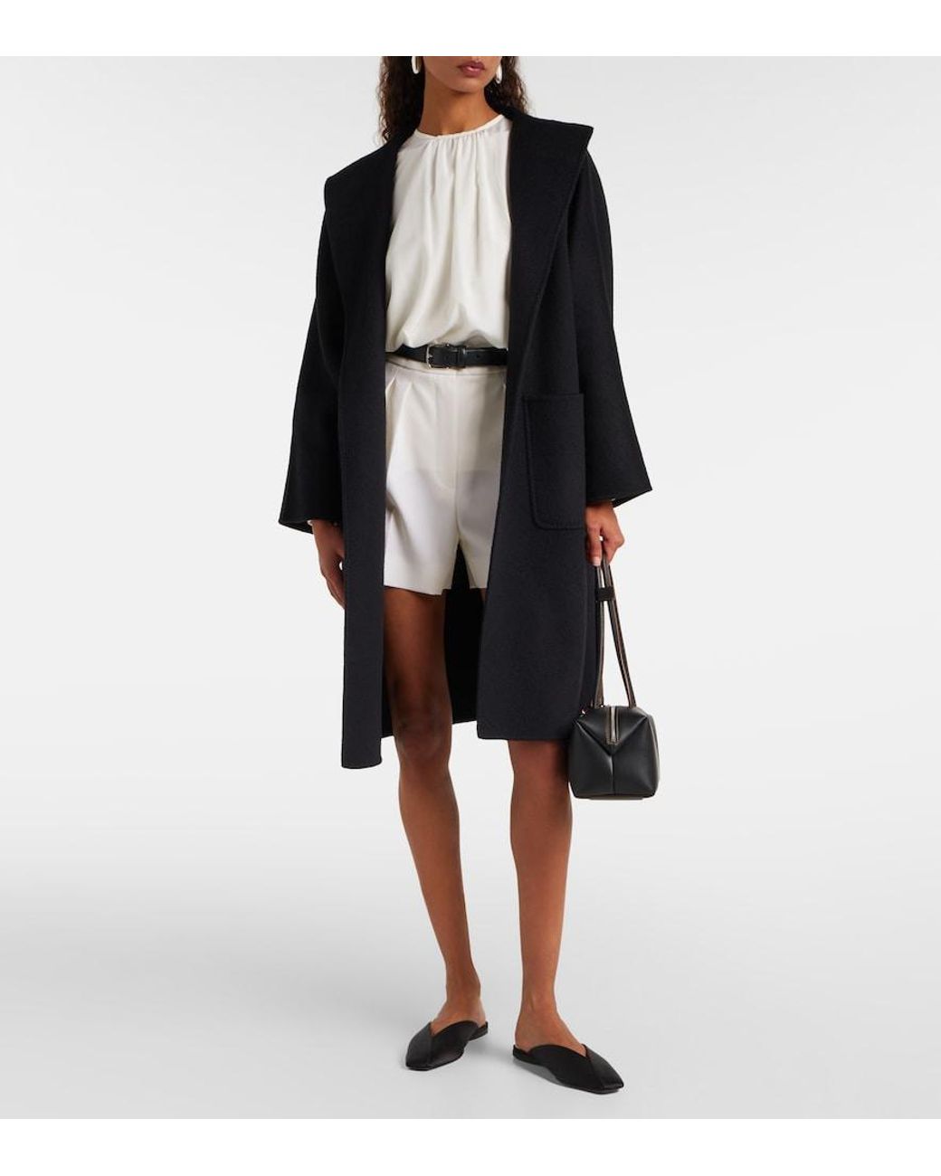 Max Mara White Ozieri Virgin Wool Shorts