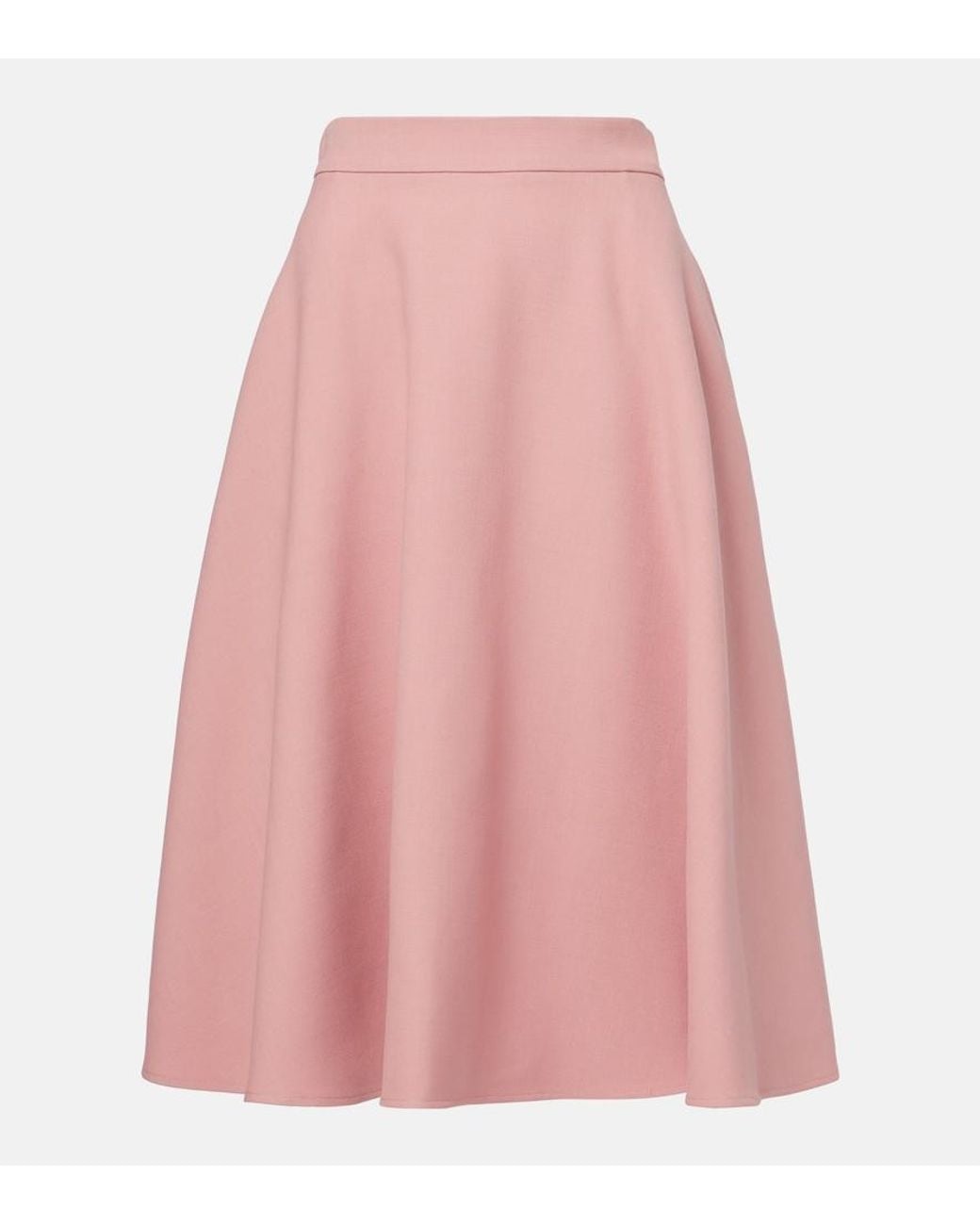 Dolce & Gabbana Pink Woolen Midi Circle Skirt