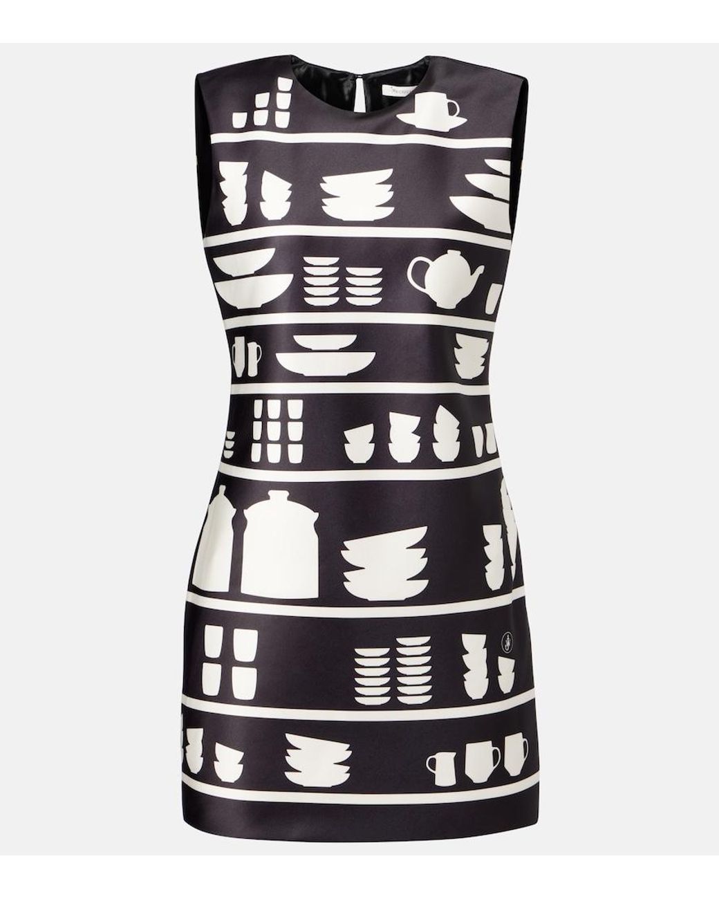J.W. Anderson Black Mini Shift Printed Minidress