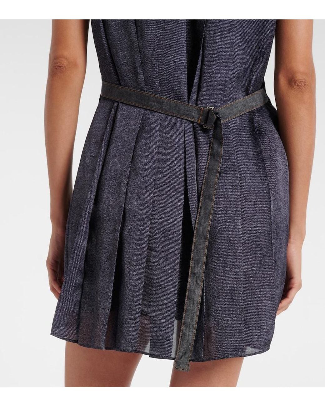 Sacai Black Knitted Cotton Minidress