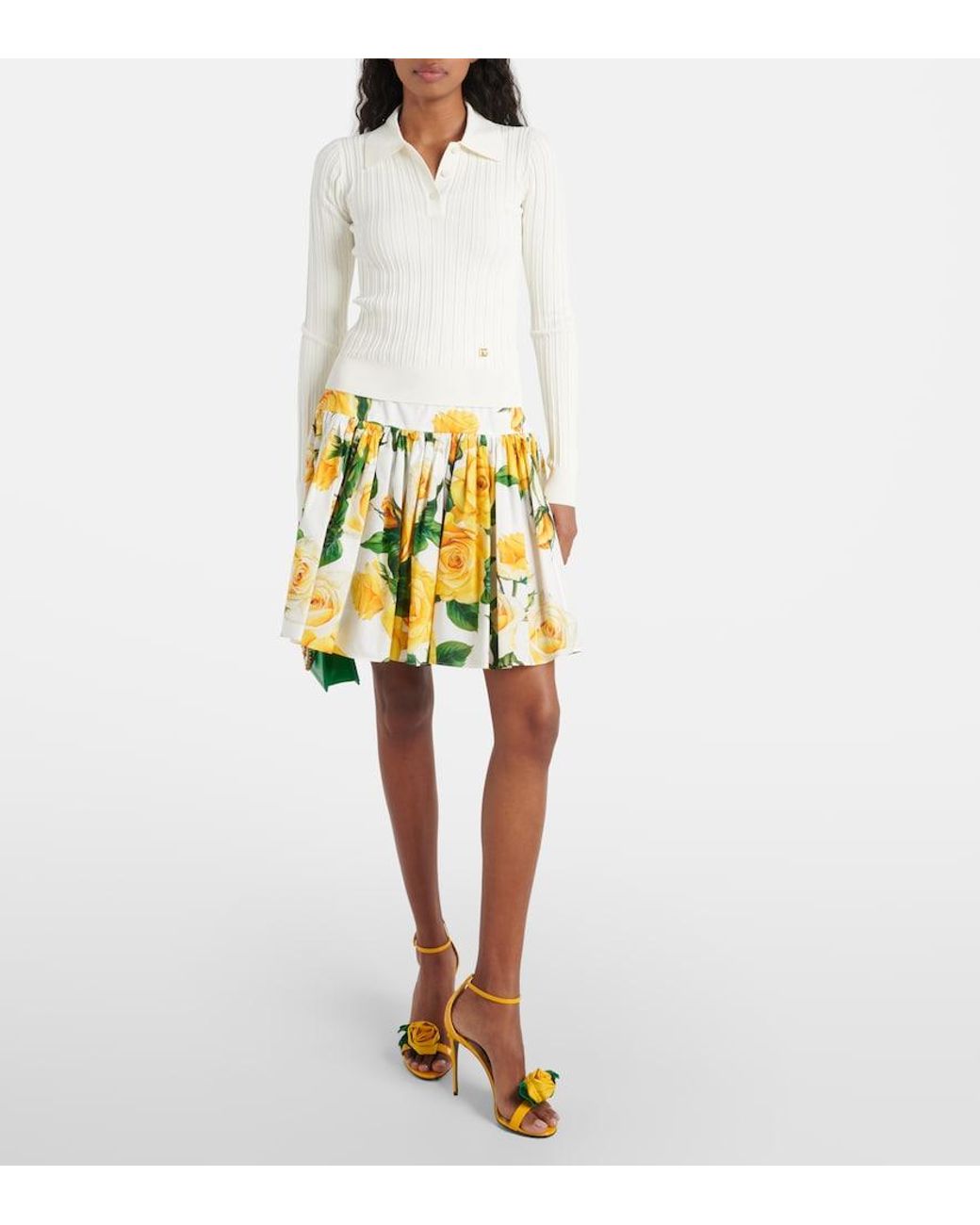 Dolce & Gabbana White Long-Sleeved Polo Shirt