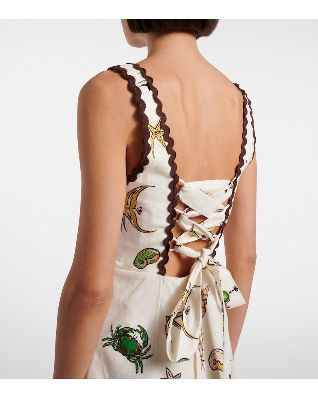 ALÉMAIS Natural Printed Cotton Minidress