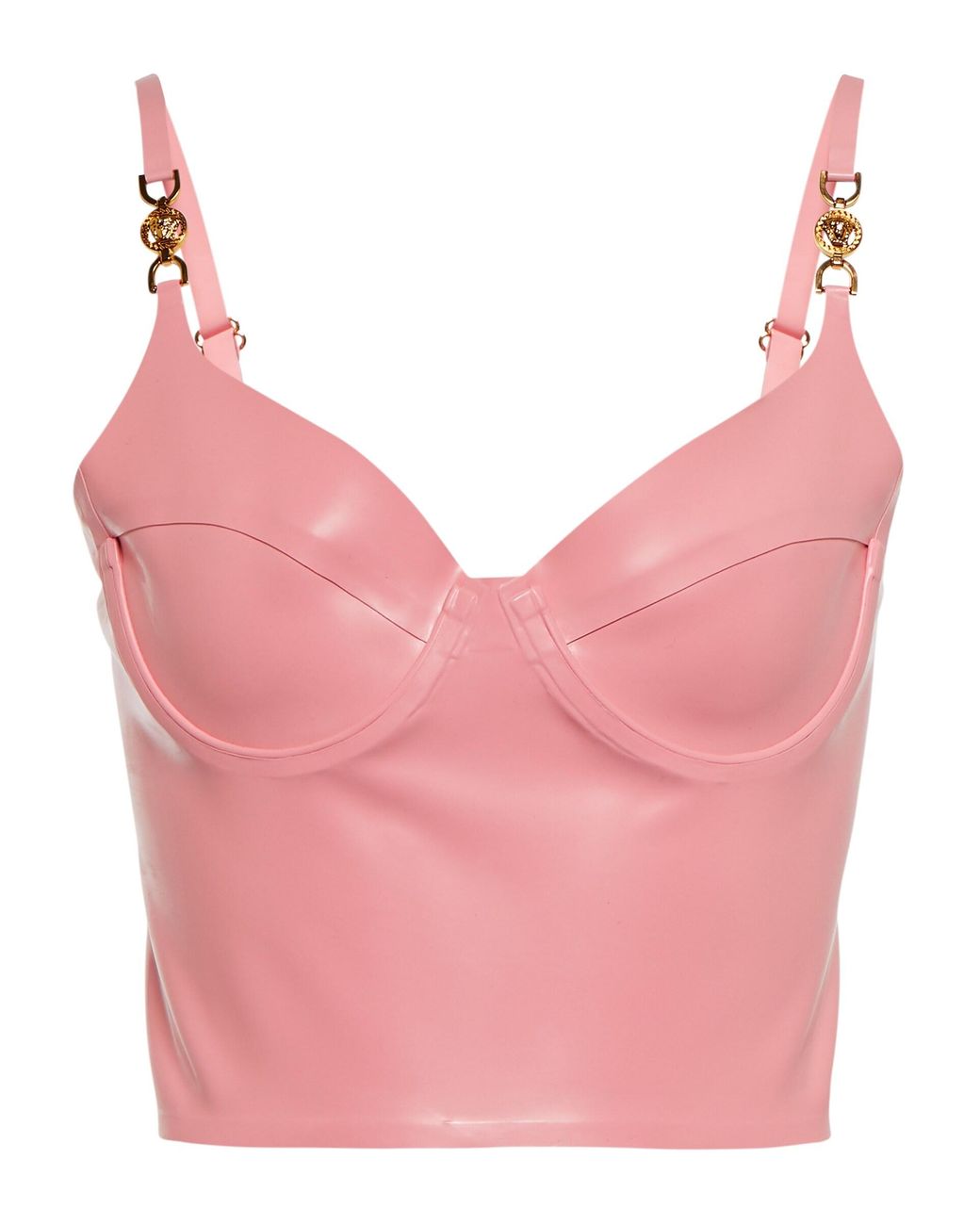 pink latex bralette