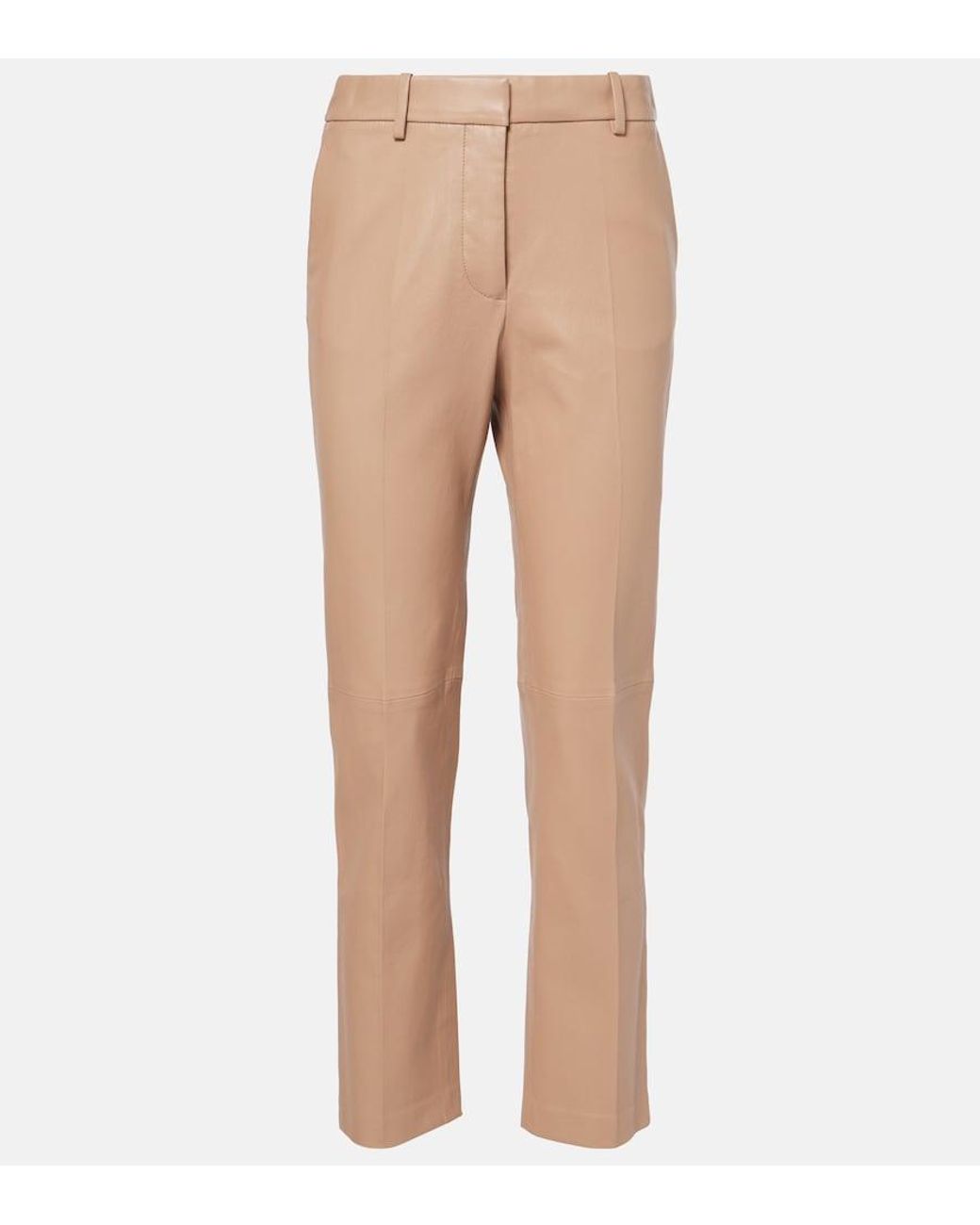 Joseph Natural Coleman Leather Straight Pants