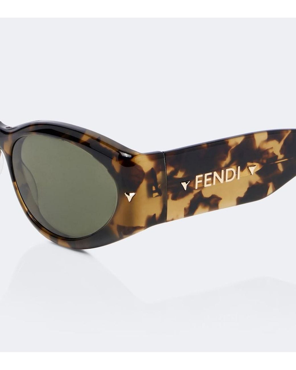 Fendi Green Screen Oval Sunglasses
