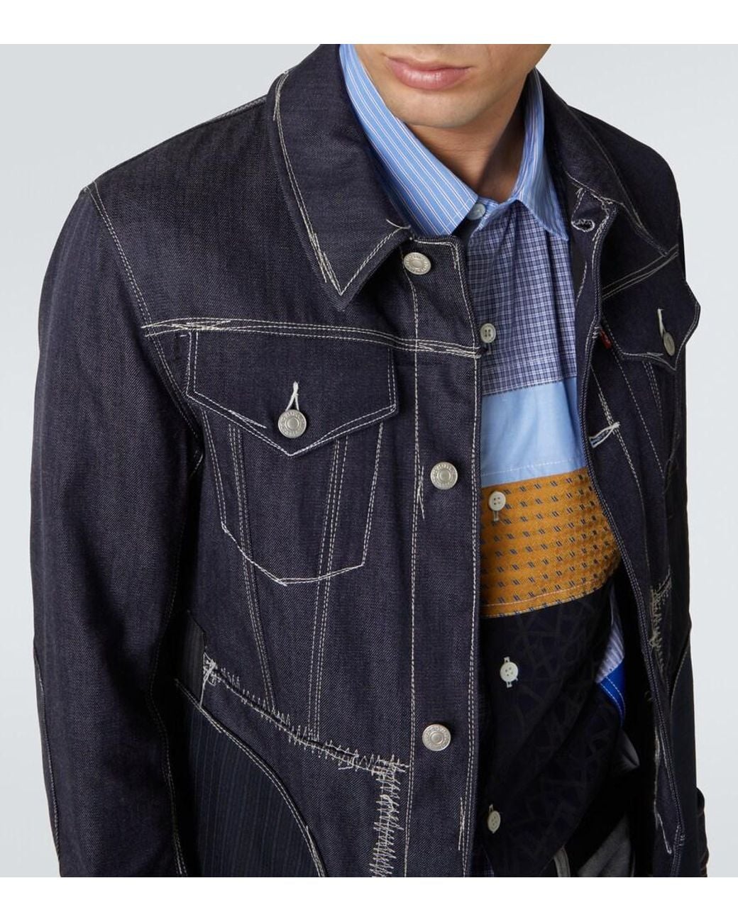Junya Watanabe Blue X Levi's Patchwork Jacket for men