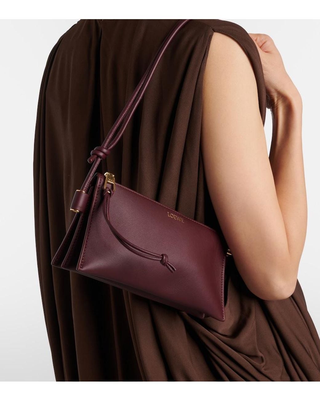 Loewe Purple Joya Leather Shoulder Bag