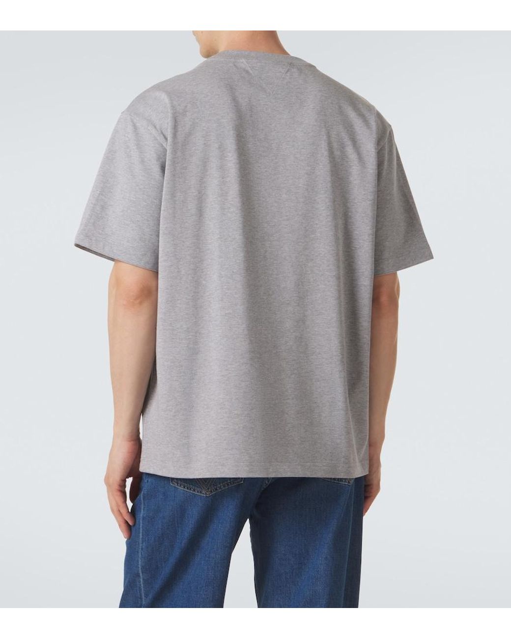 Bottega Veneta Gray Intrecciato Cotton-Blend Jersey T-Shirt for men