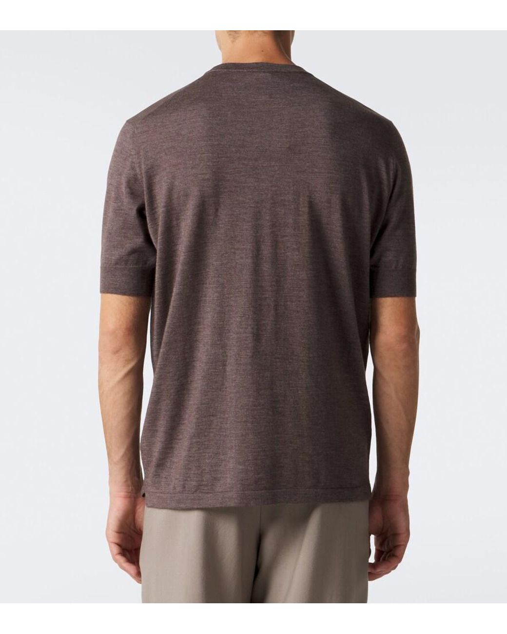 Thom Sweeney Brown Cashmere And Silk Sweater for men