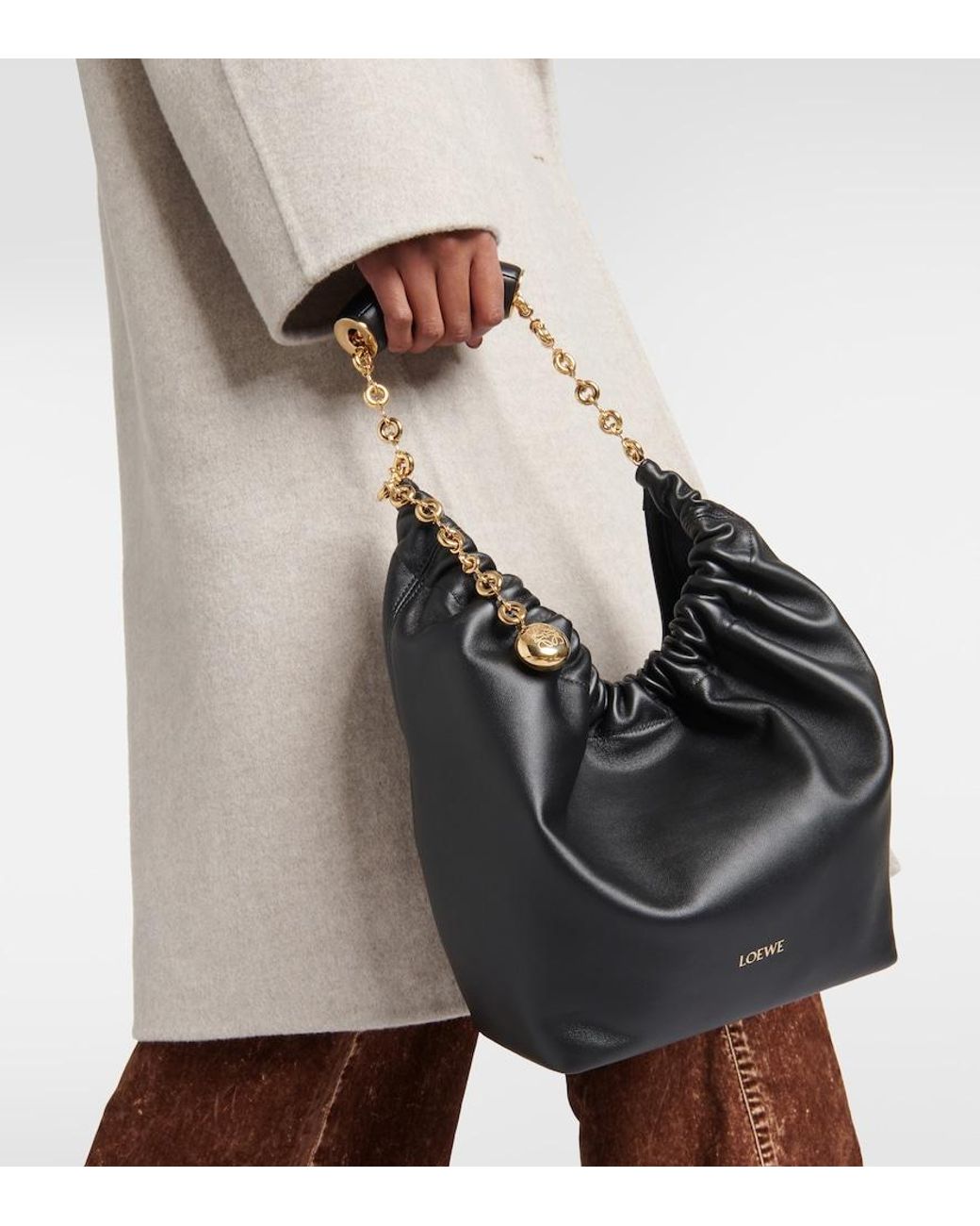Loewe Black Small Squeeze Bag In Mellow Nappa Lambskin