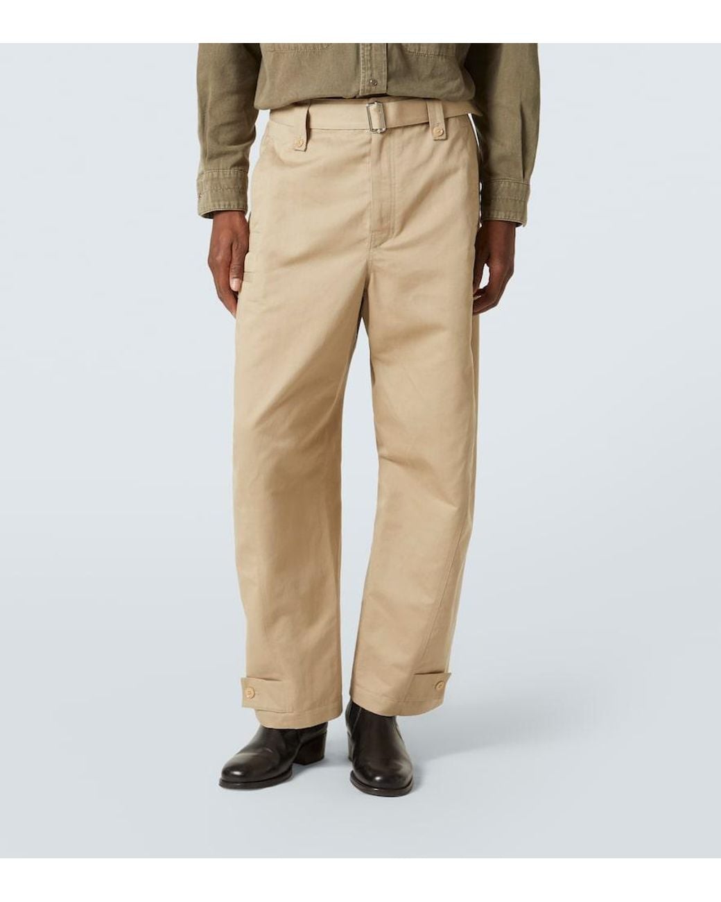 Lemaire Natural Twisted Cotton And Linen Twill Pants for men